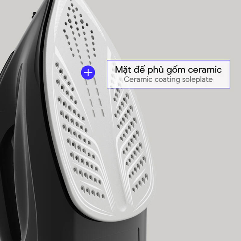 Bàn ủi hơi nước LocknLock 1800W, mặt đế ceramic, bình nước 220ml – ENI334BLK, , large image number null